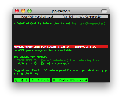 powertop screenshot